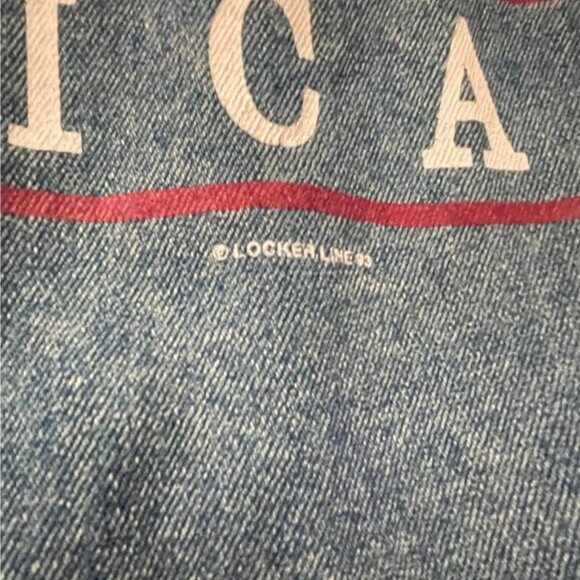 Vintage 1993 Chicago Bulls Zip Up Jean Jacket By Locker Line Sports Size Large - Picture 6 of 6